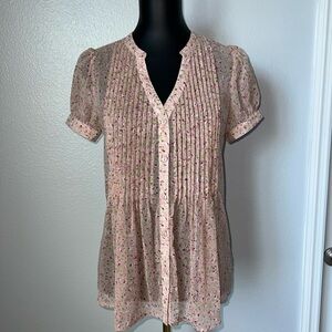 Forever 21 Pink Floral Button-Up Blouse